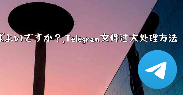 Telegram が「ファイルが大きすぎるため処理できません」というプロンプトを表示した場合はどうすればよいですか？,Telegram文件过大处理方法