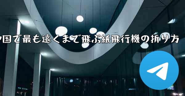 中国で最も遠くまで飛ぶ紙飛行機の折り方