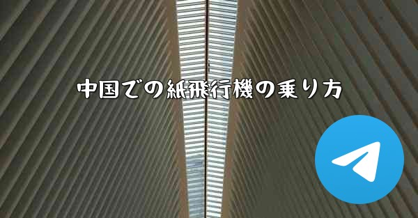 中国での紙飛行機の乗り方
