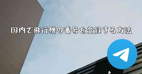 国内で飛行機の番号を登録する方法