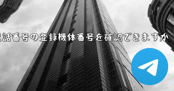 国内携帯電話番号の登録機体番号を確認できますか