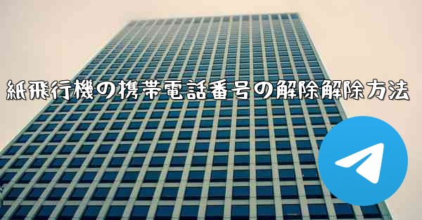 紙飛行機の携帯電話番号の解除解除方法